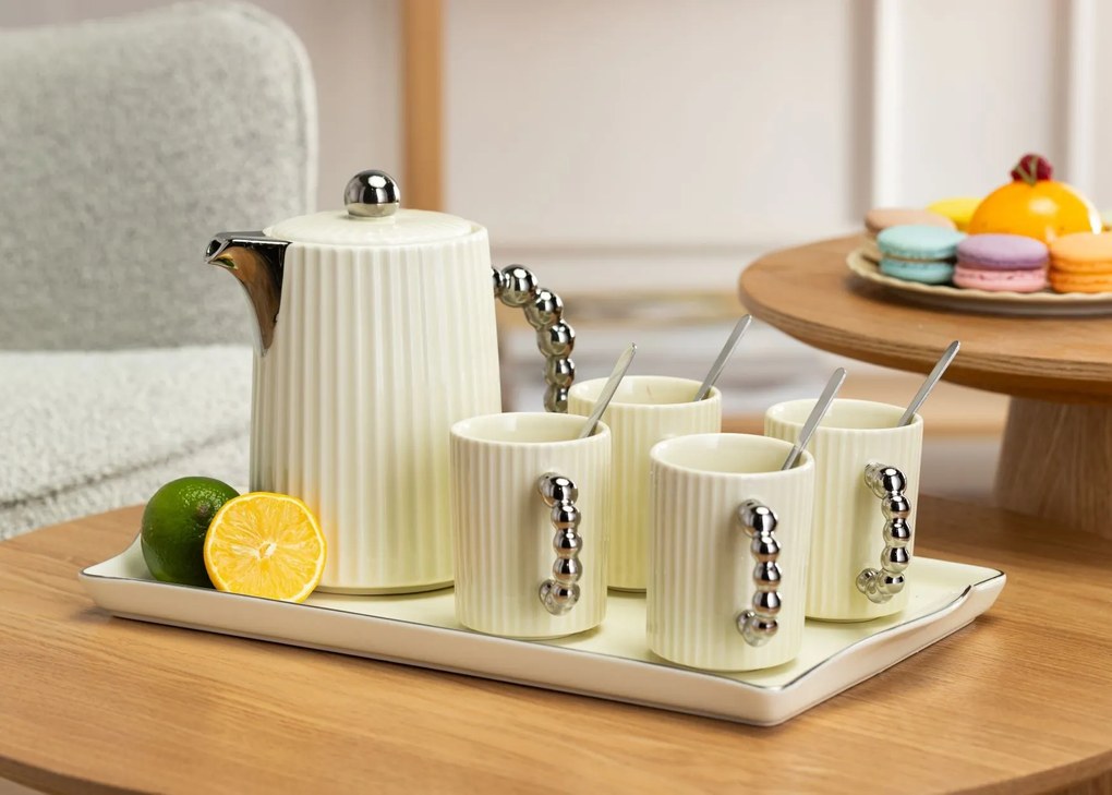 Čajový/kávový set Luca Silver Cream
