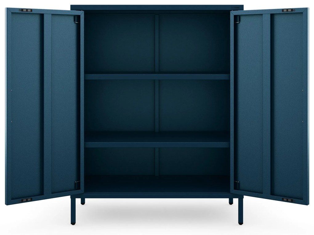 Skrinka do obývačky s policami VITO, 800 x 1015 x 400 mm, Modern: tmavomodrá farba