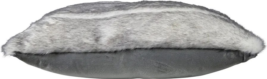 Šedý chlpatý vankúš Tiara s bielymi pruhmi - 30 * 50 * 15cm