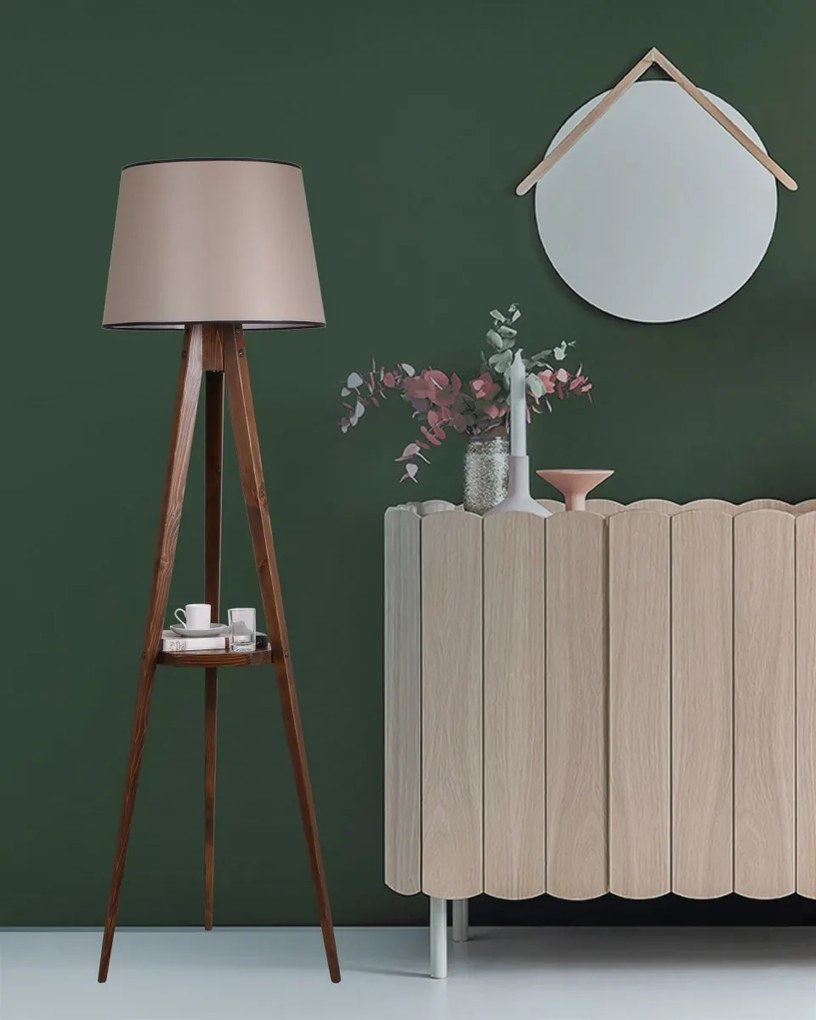 Stojacia lampa Sehbali III 160 cm hnedá/hnedá