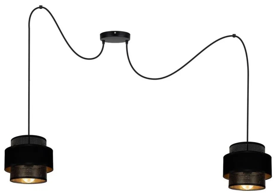 Luster na lanku NESS 2xE27/60W/230V pavúk čierna