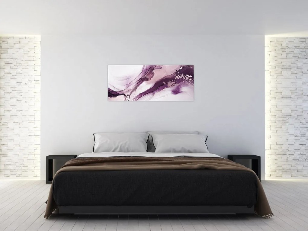 Obraz - Purple fluid art (120x50 cm)