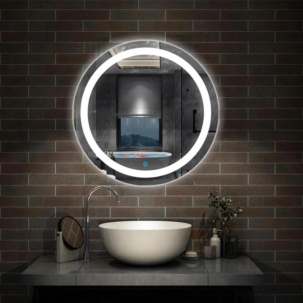 D‘Eluxe - LED ZRKADLÁ - Zrkadlo s LED osvetlením ROUND RR11L cm LED zrkadlo dotykové 5 studená biela nástenná 60