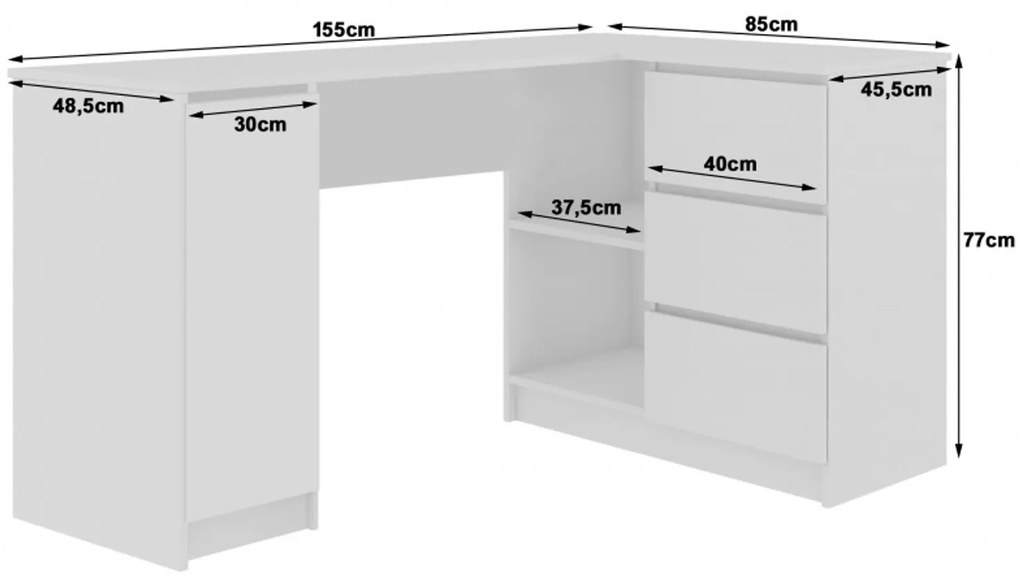 Počítačový stôl B-20 pravý dub sonoma