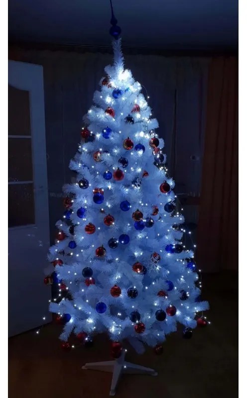 Biely umelý vianočný stromček jedľa 150 cm