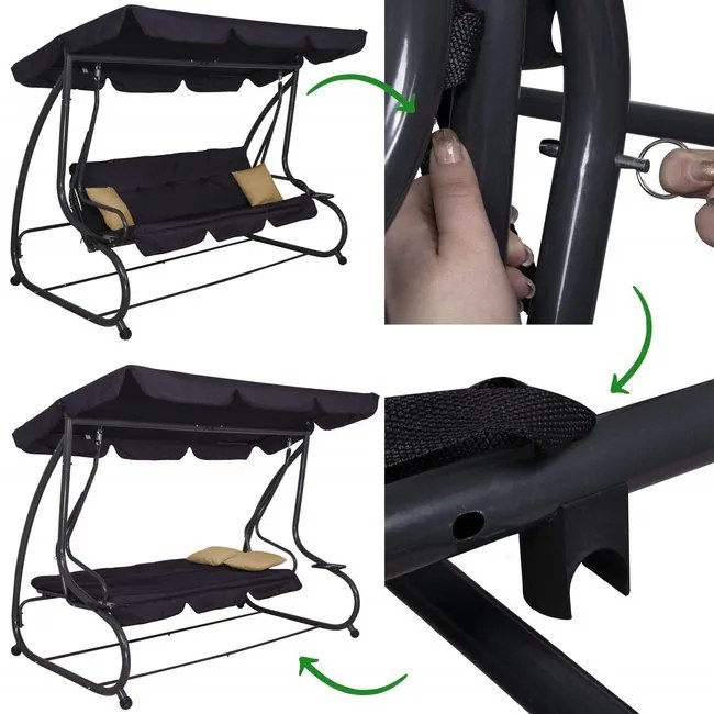 Záhradná hojdačka pre 4 osoby SPRINGOS GS0016