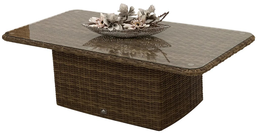 Deokork Ratanový stôl výsuvný jedálenský/odkladací 150 x 80 cm BORNEO LUXURY (hnedá)