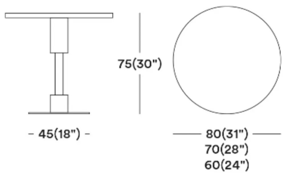 ORLANDO H75 DIZAJNOVÝ STÔL Ø 60cm