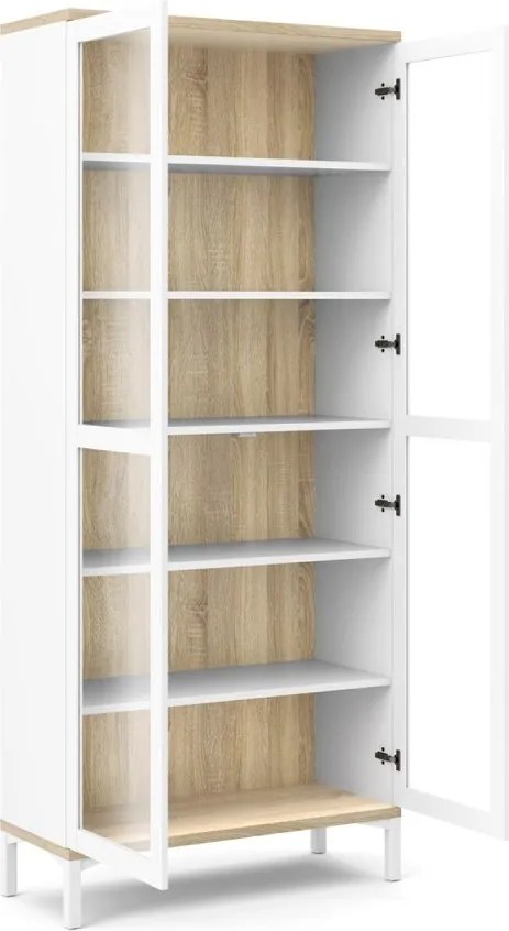 Vitrína A-TEN 89 cm dub sonoma/biela