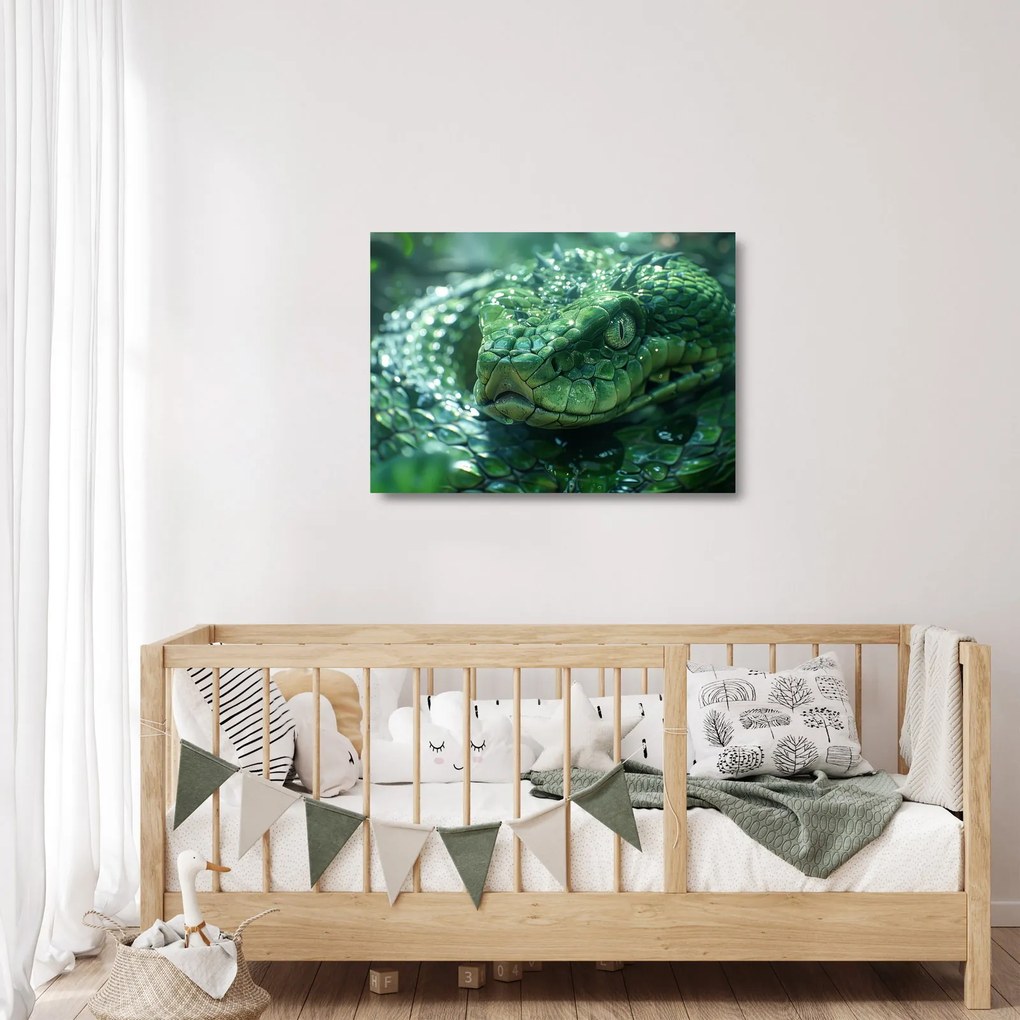 Sklenený obraz - Portrét hada (70x50 cm)