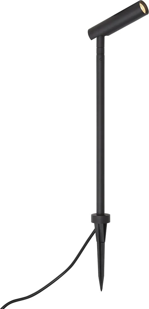 Moderné záhradné bodové svietidlo 12V čierne 10cm vr. LED IP65 - Voltaire Lino