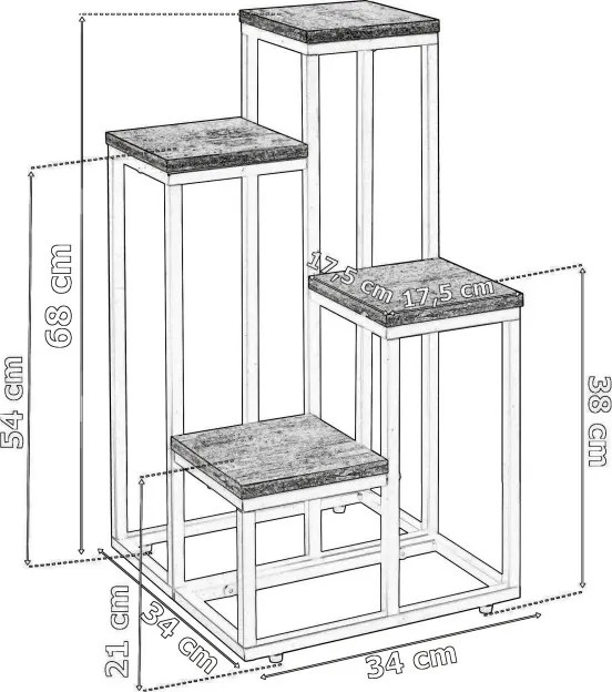 Stojan na kvety MOGREN CRAFT čierny