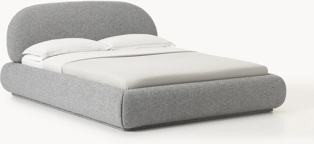Buklé čalúnená posteľ s úložným priestorom Alba