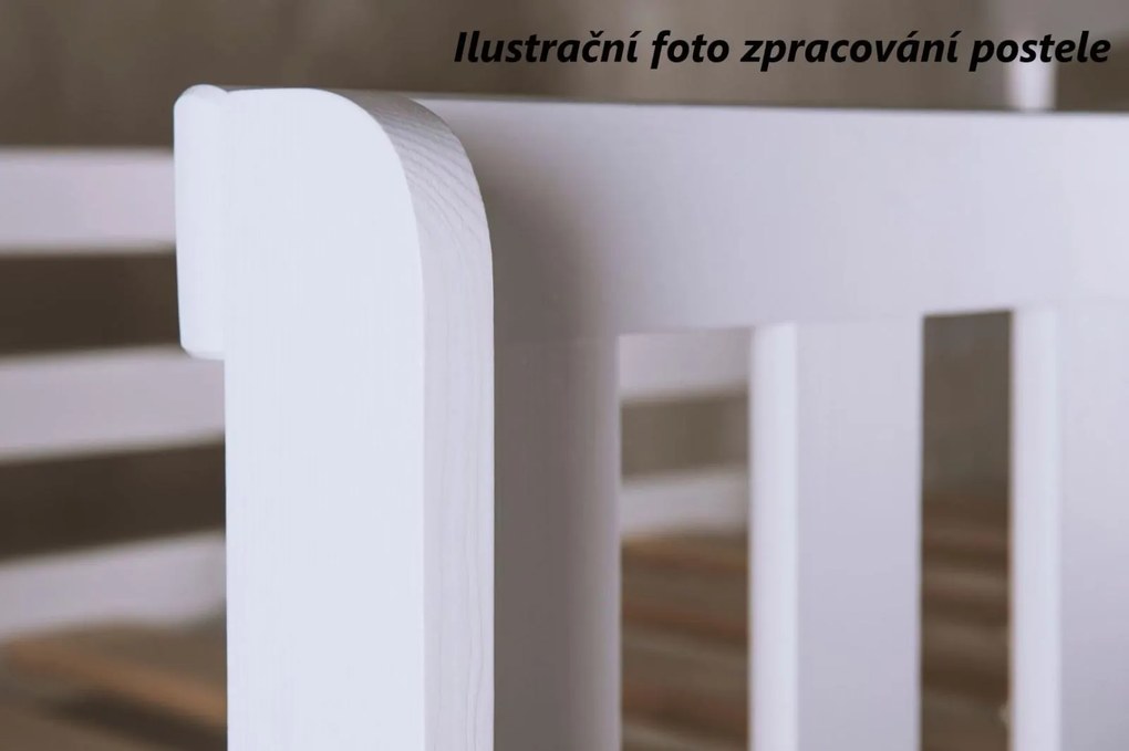Detská poschodová posteľ z masívu borovice LEGEND so šuplíkmi - 200x80 cm - BIELA