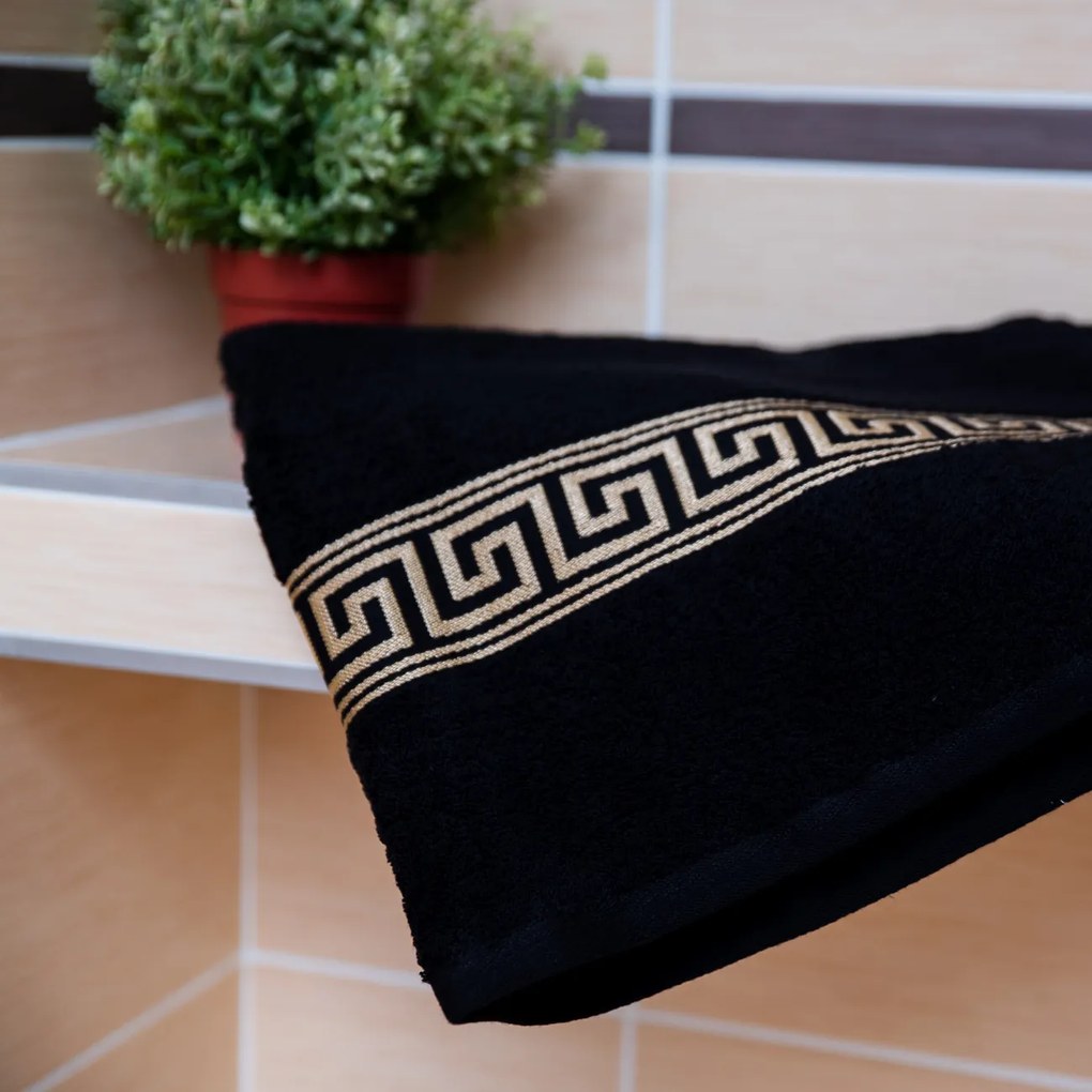 Uterák GREEK 50 x 90 cm čierny, 100% bavlna