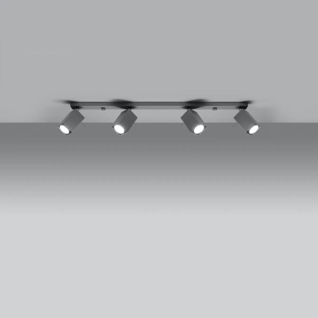 Bodové svietidlo Merida, 4x sivé kovové tienidlo, (možnosť polohovania)