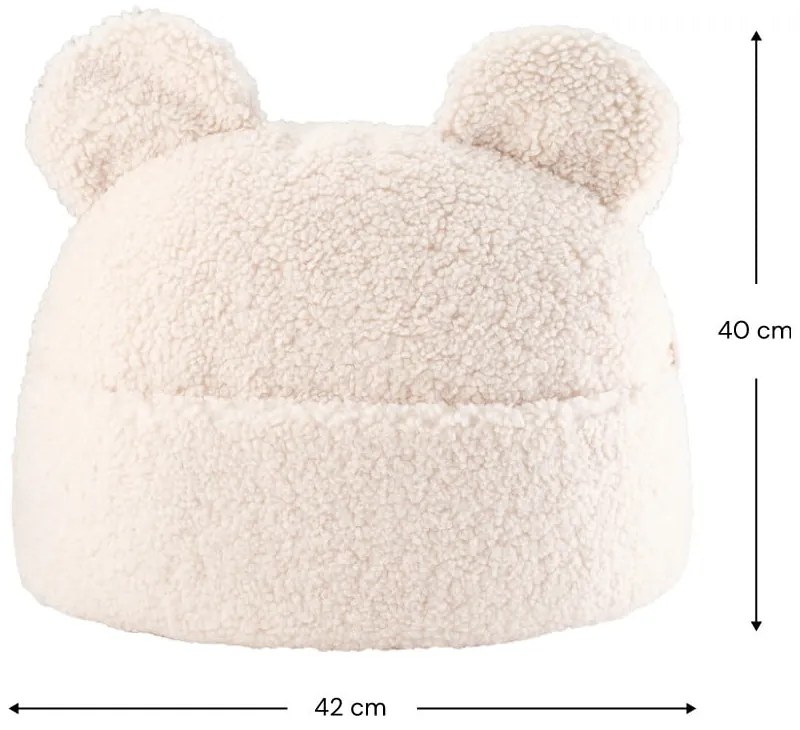 Krémový detský pohovkový vankúš z textílie buklé Teddy Pouch – Wigiwama