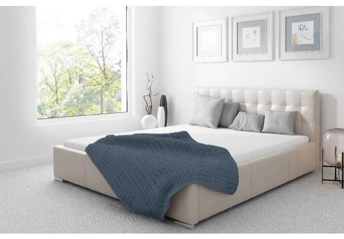 Čalúnená posteľ Soffio s úložným priestorom béžová eko koža 180 x 200