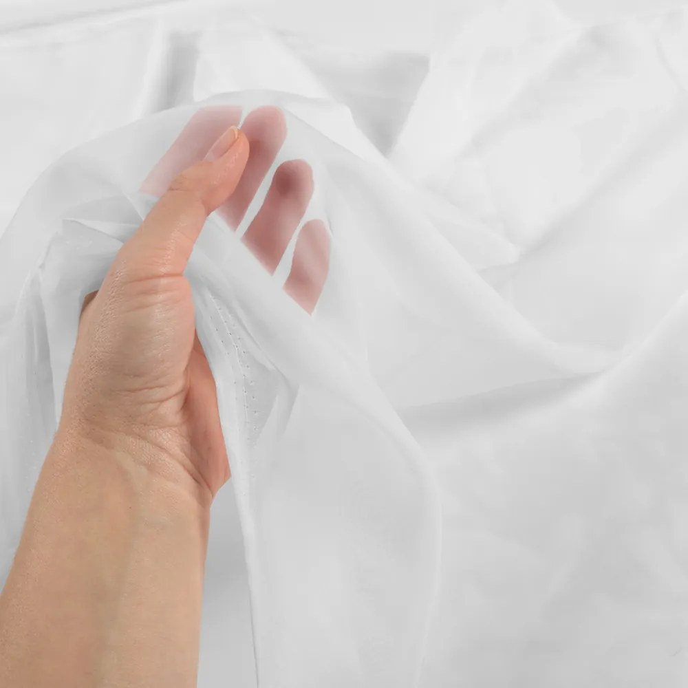 Voál biely hladký s olovkom ZAC-015 výška 365 cm Iba metráž