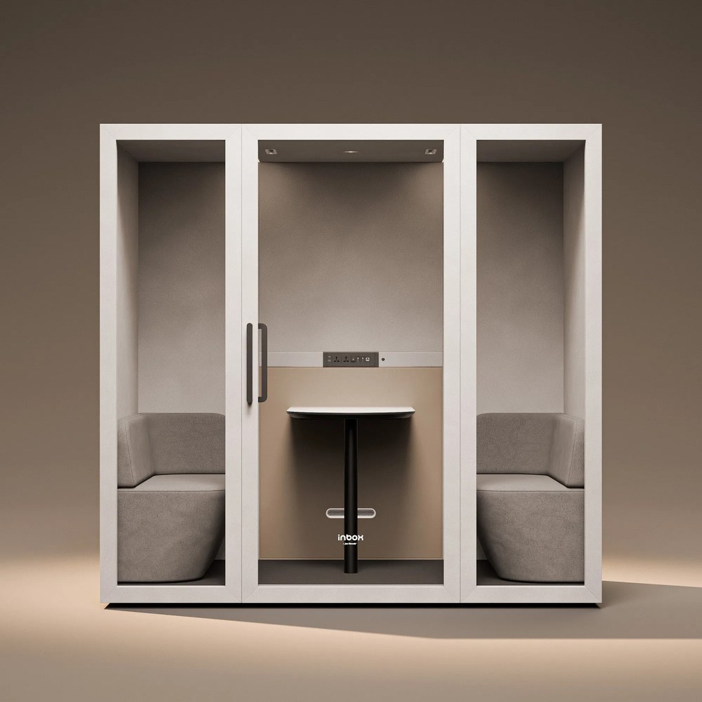 Akustická kancelárska kabína INBOX pre 4 osoby 2200 × 2200 × 1220 mm