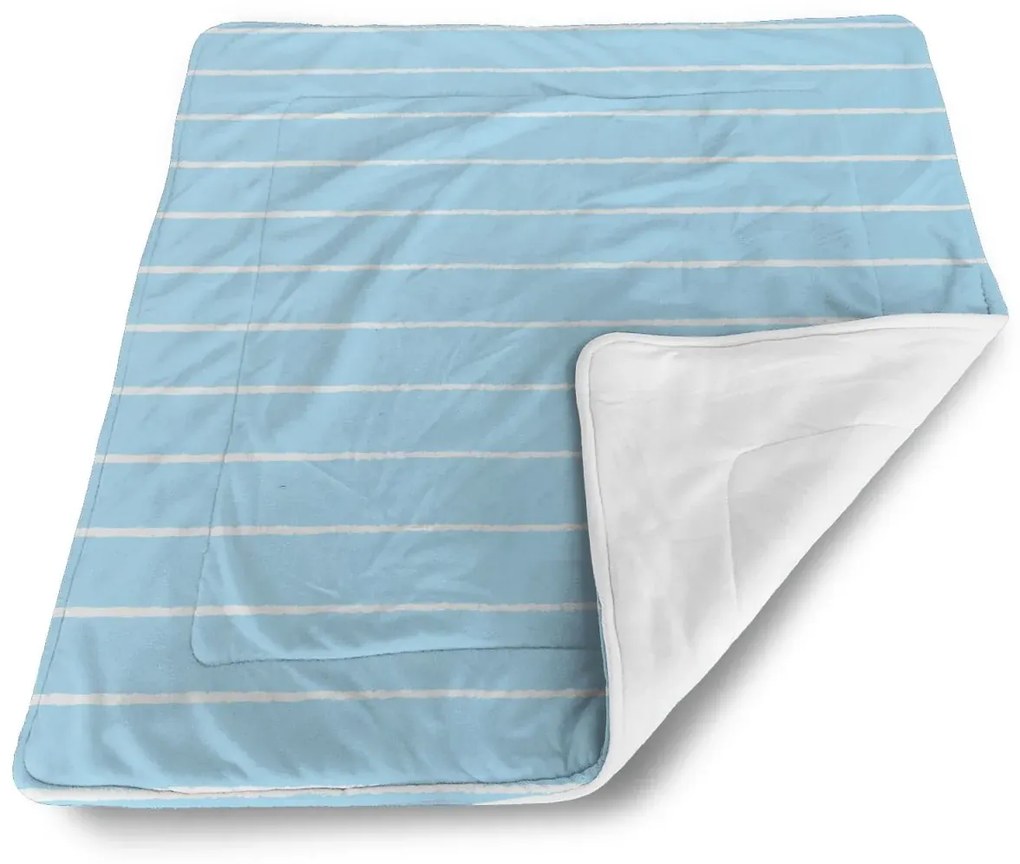 Sablio Deka pre bábätko Biele linky na modrej - 90x120 cm