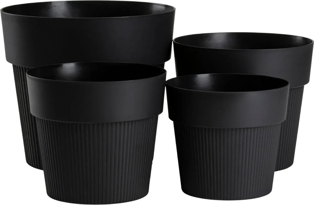 PLASTOVÝ KVETINÁČ SILVA LINE 14,5X13 CM ČIERNA