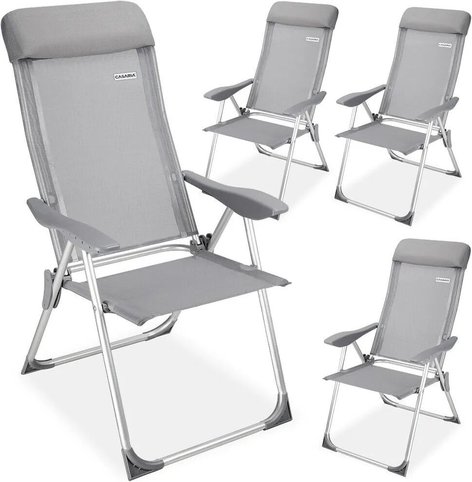 Jurhan Záhradná stolička 4-dielna súprava JR43 strieborná farba, hliník