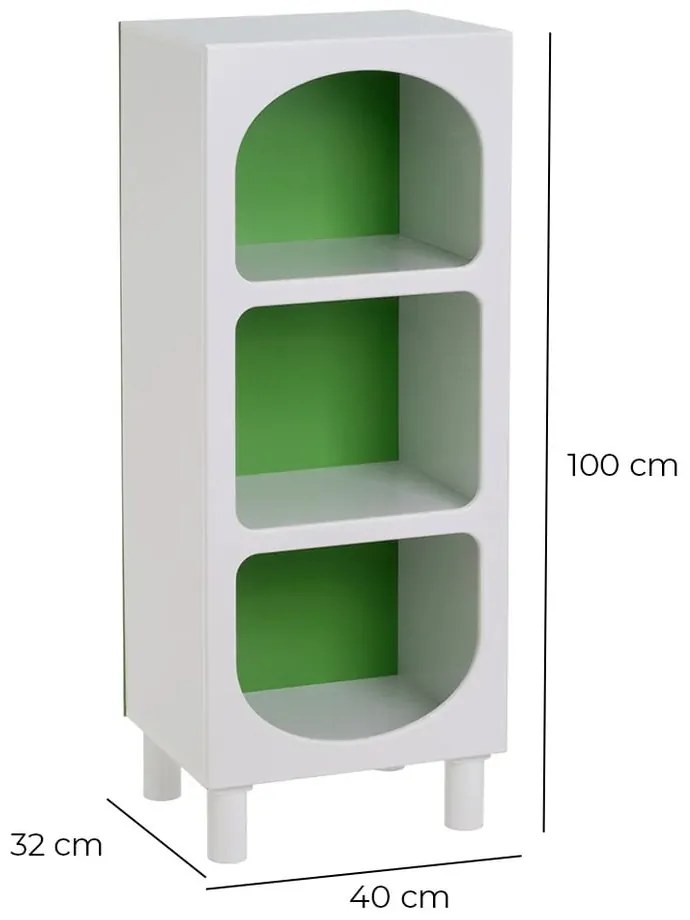 Bielo-zelená knižnica 40x100 cm – Casa Selección