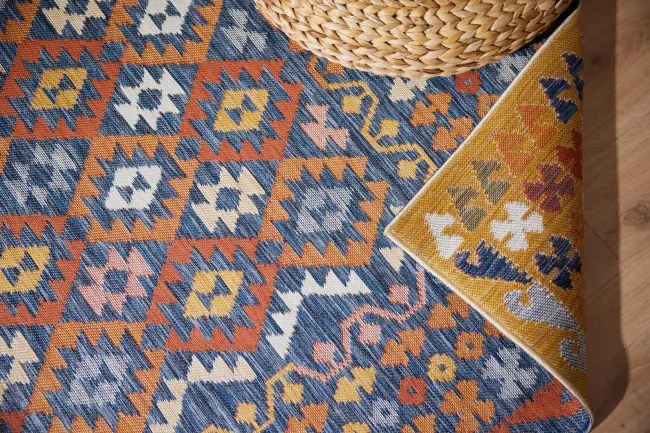 Obojstranný koberec Echo Aztec Navy