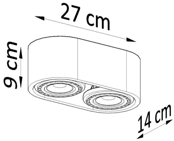 Stropné svietidlo BASIC AR111 2xGU10/40W/230V betón