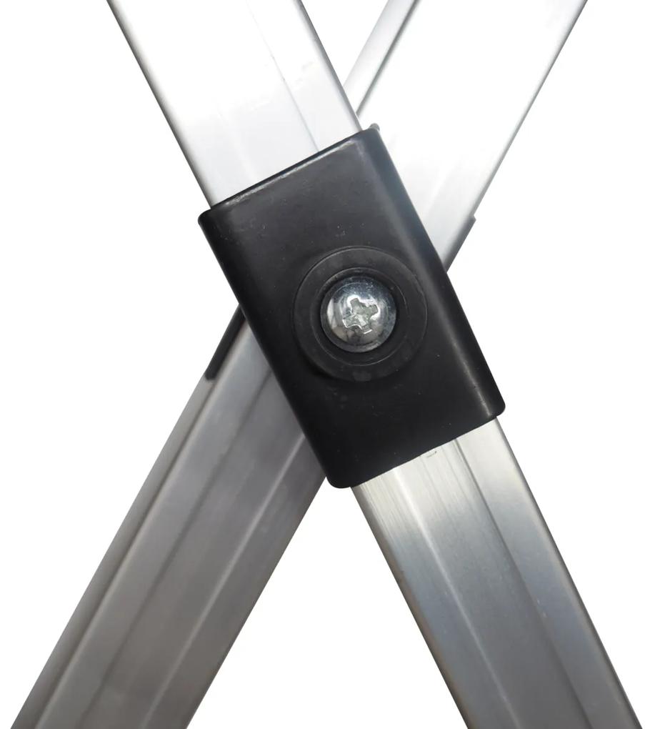 Rýchlorozkladací nožnicový stan 3x6m – hliníkový, Biela, 1 bočná plachta