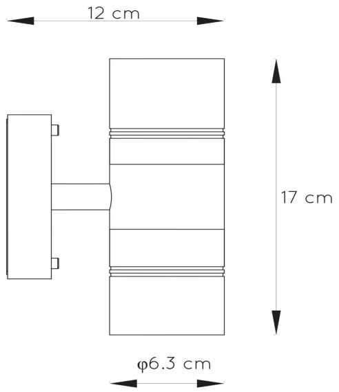 Lucide 14867/11/30 - LED Vonkajšie nástenné svietidlo ARNE-LED 2xGU10/5W/230V