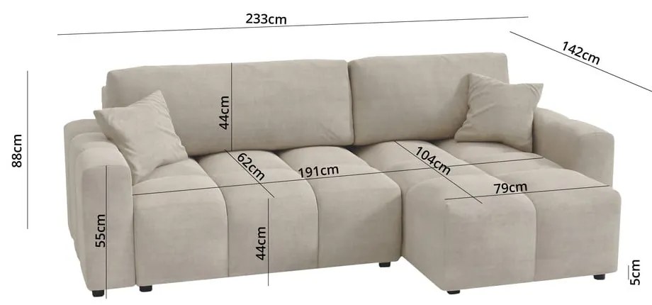 Béžová rohová pohovka (variabilná) Luki – Ropez