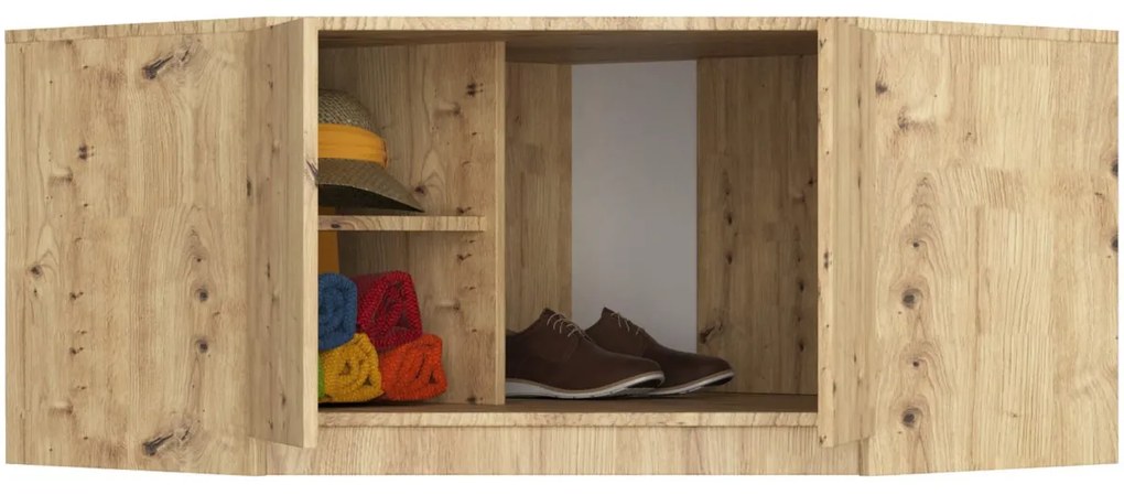 Nadstavec na rohovú šatníkovú skriňu CLP 100 cm dub artisan