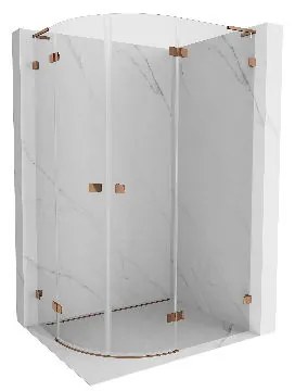 Mexen Lunar, L pravý polkruhový sprchový kút 100 x 70 cm, 8mm číre sklo, profil ružové zlato, 833L-100P-070L-60-00