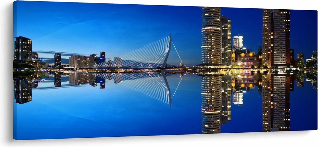 Obraz - nočný Rotterdam (120x50 cm)