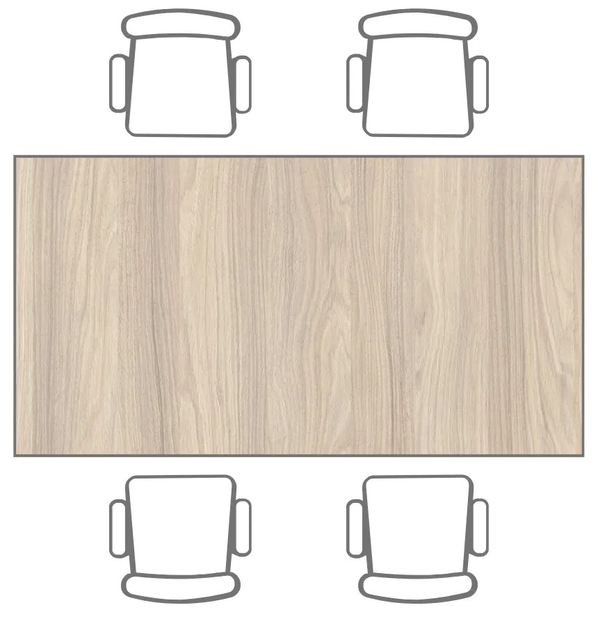 Jedálenský stôl TRIVIA, tmavo sivá podnož, 1600 x 800 mm, dub prírodný