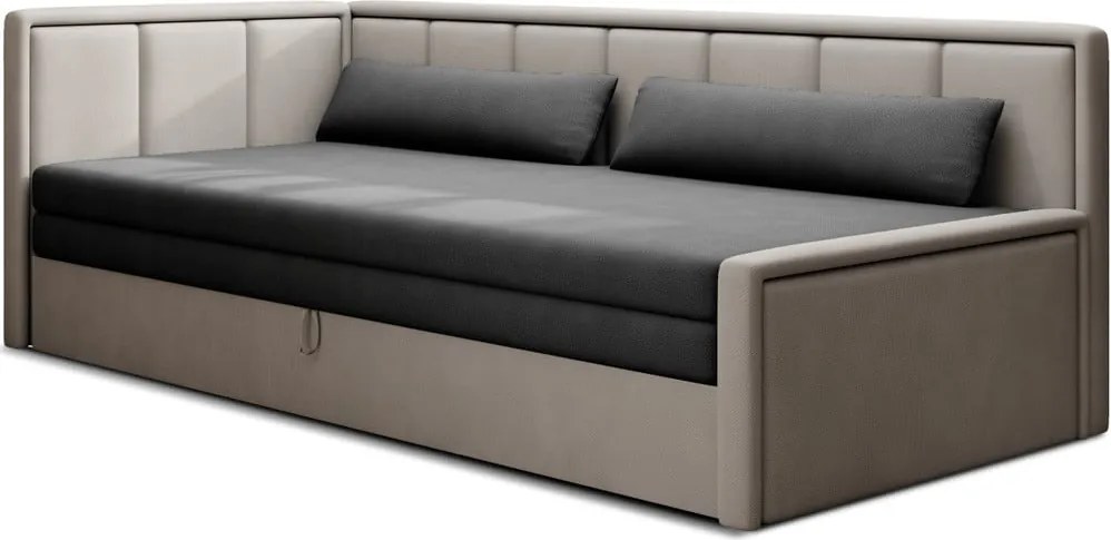 Sivá ženilková rozkladacia/s úložným priestorom pohovka 214 cm Fulgeo – ELTAP