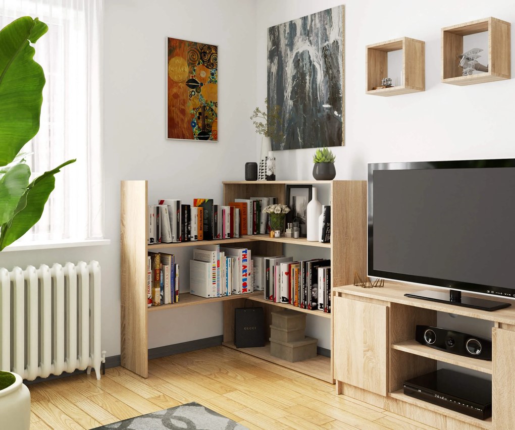 Regál Tivona II (dub sonoma). Akcia -21%. Vlastná spoľahlivá doprava až k Vám domov. 1070830