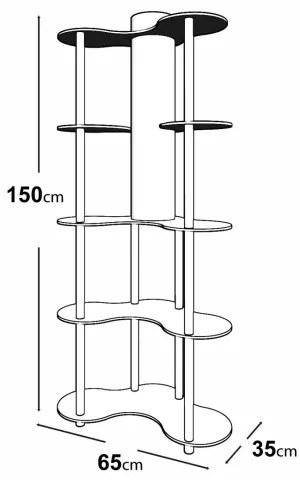Stojacia lampa s poličkami 1xE27/40W/230V 150 cm čierna/hnedá