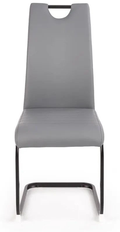 Jedálenská stolička TAMPA –⁠ kov/PU koža, sivá