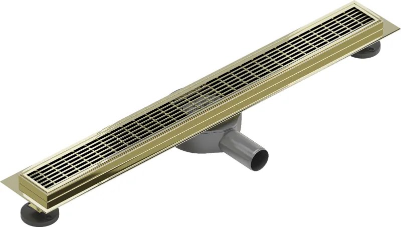 Mexen Flat 360°, nerezový sprchový žľab vzor M33 50 cm, zlatá lesklá, 1533050-40