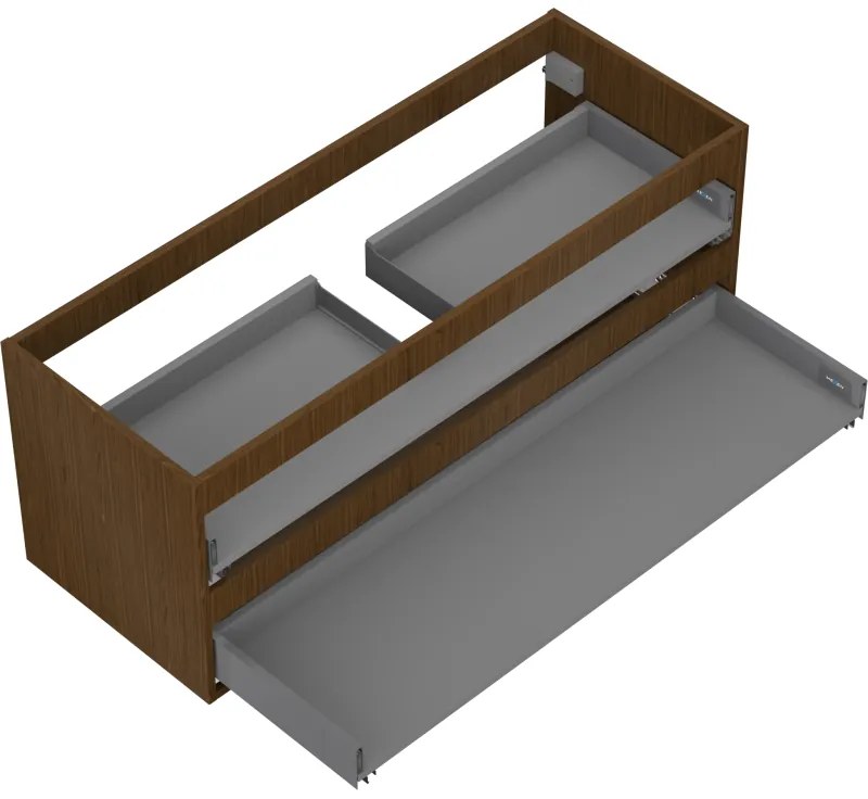 Mexen Box-A, závesná skrinka 120 cm, 2 zásuvky, orech, 91AX0-1200-470-2-86