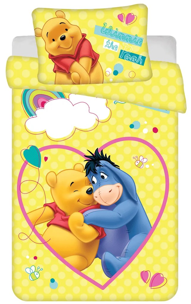 Jerry Fabrics Obliečky do postieľky 100x135 + 40x60 cm - Medvedík Pú "Smile"