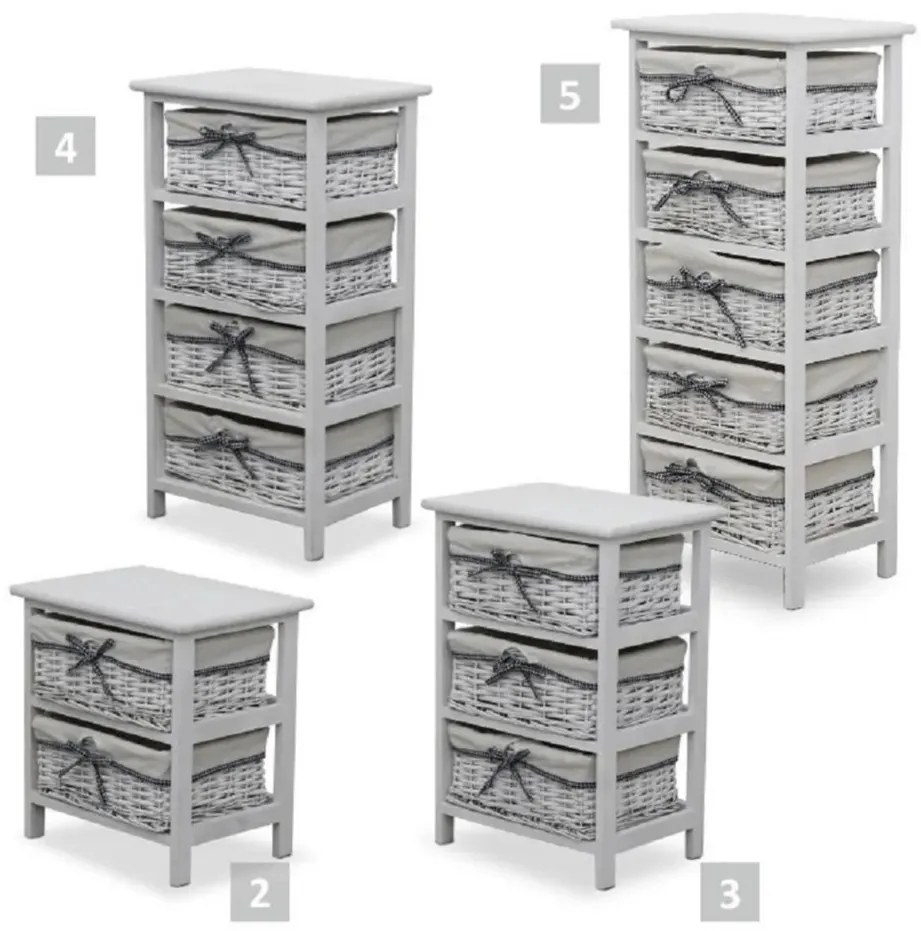 Tempo Kondela Komoda Ruby biela, 73 cm