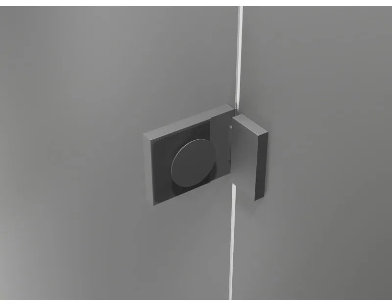 Mexen Lunar, L Duo výklopný sprchový kút 85 x 75 cm, 8mm číre sklo, grafitový profil, 834L-085L-075P-95-00
