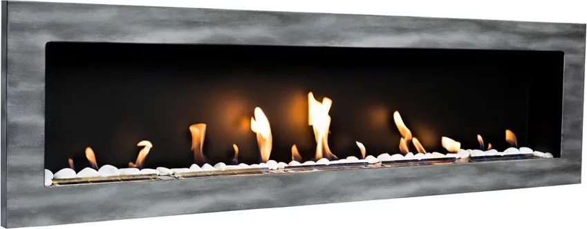 BIOFLAME biokrb Easy XL Open Patina Sivá 140x40 cm