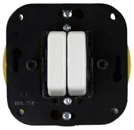 Elhard Okrúhly keramický vypínač s kolískou č.5, biely - kompletný KV5005W