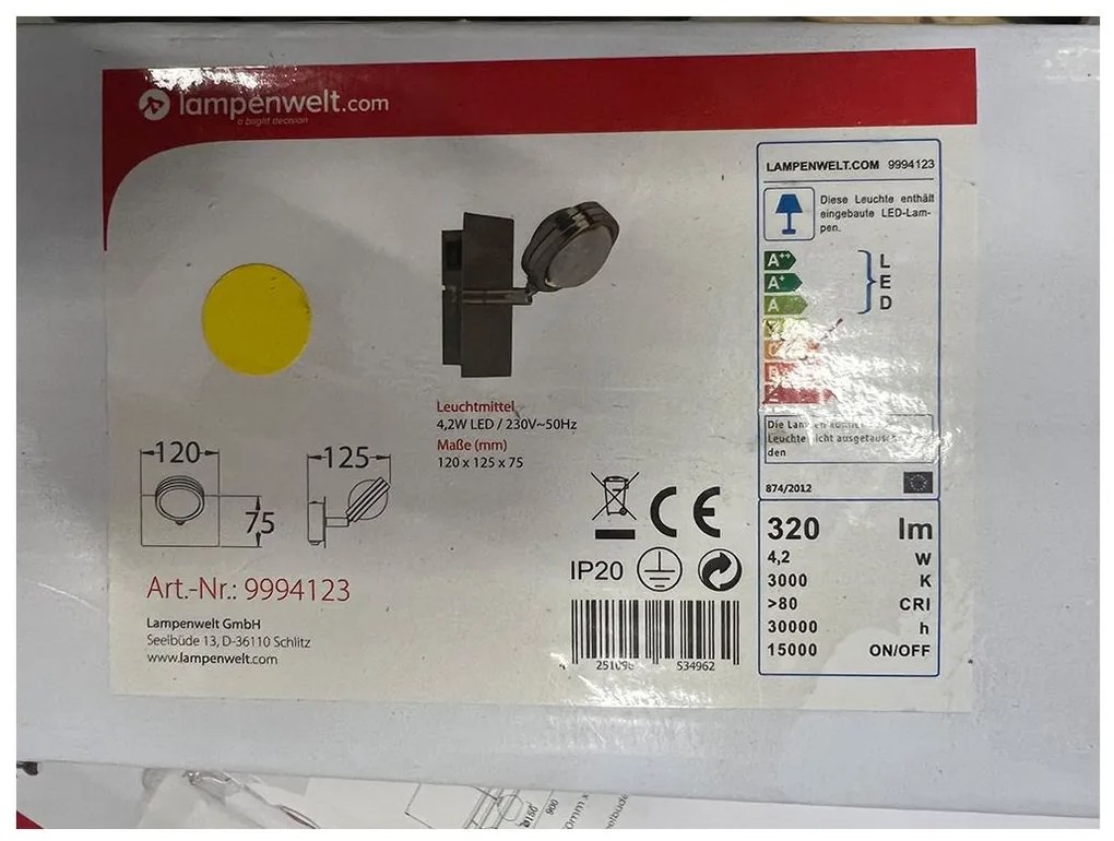 Lampenwelt - LED Nástenné svietidlo PABLOS LED/4,2W/230V