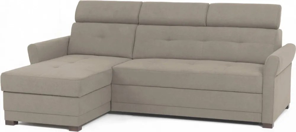 Rohová sedacia súprava Harris, hnedo-béžová taupe látka, ľavý roh